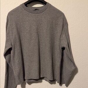 Zara Men's Charcoal Crewneck Sweater